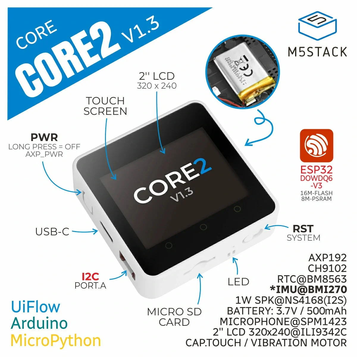 Kit di sviluppo IoT M5Stack Co - M5Stack Core2 recensione e prezzo