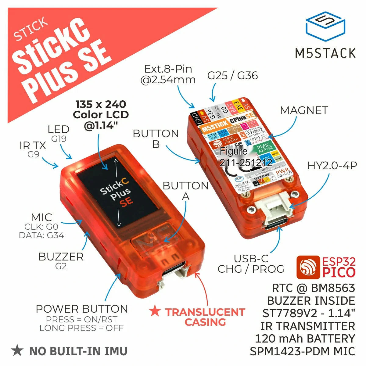 M5Stack M5StickC PLUS SE ESP32 - M5Stickc recensione e prezzo